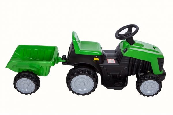 Tracteur electrique enfant avec remorque vert