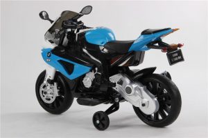 Moto électrique enfant BMW S1000RR - Bleue - 3/4 arrière