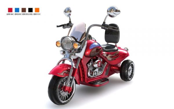 Moto électrique pour enfant Harley Davidson HL500 rouge vue 3/4 avant