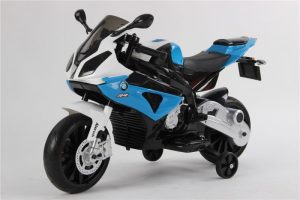 Moto électrique enfant BMW S1000RR - Bleue - Vue de côté