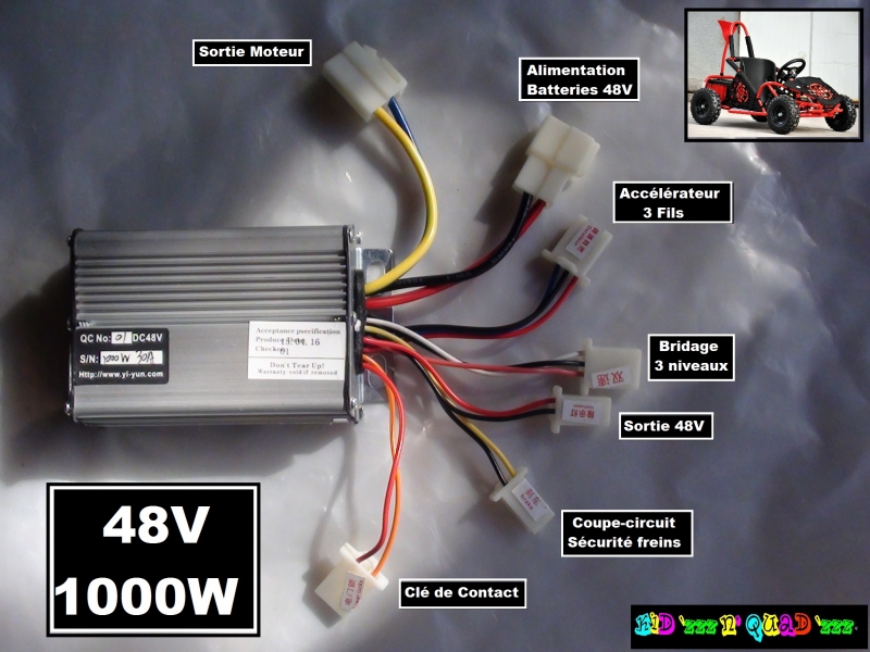 Contrôleur Moteur 1000W 48V Pour E-bike, Scooter, Quad, Go Kart - Neuf